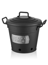 Aberto Design Cubo de Acero Galvanizado Negro